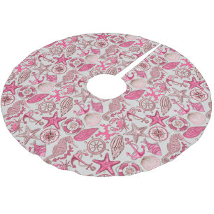 Jupon De Sapin En Polyester Brossé Motif de mer rose