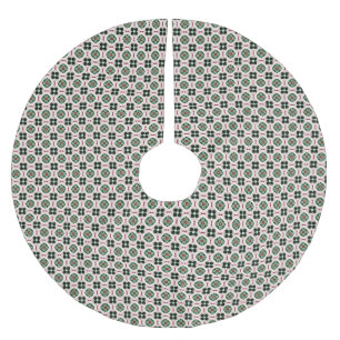 Jupon De Sapin En Polyester Brossé Motif de Noël abstrait funky boho rétro mignon