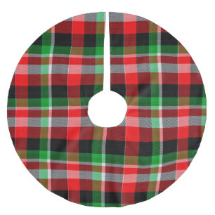 JUPON DE SAPIN EN POLYESTER BROSSÉ MOTIF DE NOËL BLANC VERT ROUGE