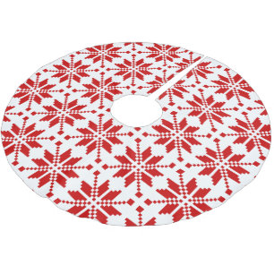 Jupon De Sapin En Polyester Brossé Motif de Noël des flocs de neige de Noël