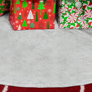 Jupon De Sapin En Polyester Brossé Motif de Noël d'hiver de flocon de neige