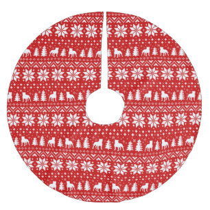 Jupon De Sapin En Polyester Brossé Motif de Noël pour Staffordshire Bull Terriers Rou