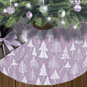 Jupon De Sapin En Polyester Brossé Motif de Noël pourpre n° 6 ID1009