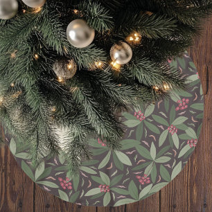 Jupon De Sapin En Polyester Brossé Motif de Noël Vintage