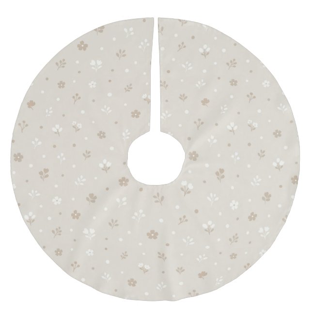 Jupon De Sapin En Polyester Brossé Motif de points botaniques (Devant)
