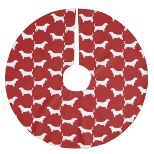 Jupon De Sapin En Polyester Brossé Motif de silhouettes de Basset Hound