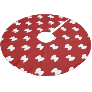 Jupon De Sapin En Polyester Brossé Motif de silhouettes de chien esquimau américain