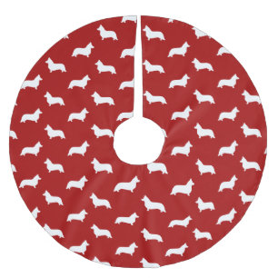 Jupon De Sapin En Polyester Brossé Motif de silhouettes de Corgi gallois Cardigan