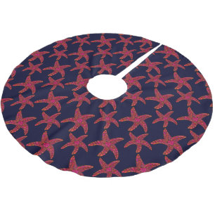Jupon De Sapin En Polyester Brossé Motif de style d'étoiles de mer