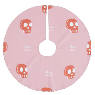 Jupon De Sapin En Polyester Brossé Motif de tête rouge vintage