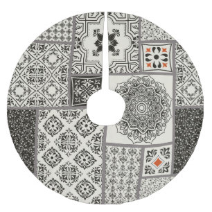 Jupon De Sapin En Polyester Brossé Motif de tuile islamique Majolica