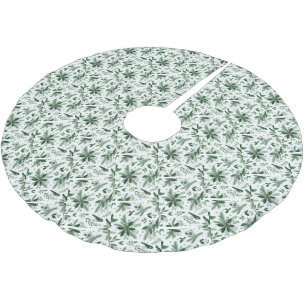Jupon De Sapin En Polyester Brossé Motif de vacances Oiseaux et Branches
