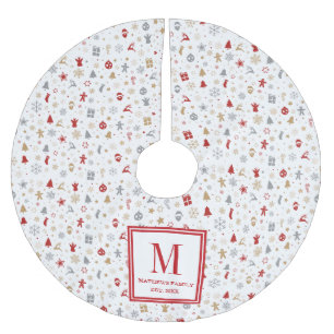 Jupon De Sapin En Polyester Brossé Motif décoratif de Noël à thème