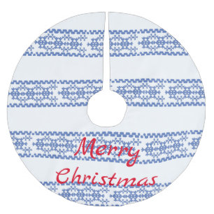 Jupon De Sapin En Polyester Brossé Motif des flocons de neige bleu Cute Thunder_Cove