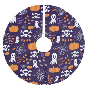Jupon De Sapin En Polyester Brossé Motif d'Halloween amusant