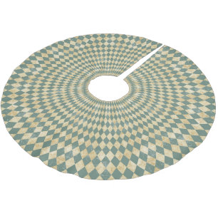 Jupon De Sapin En Polyester Brossé Motif Diamant bleu vintage