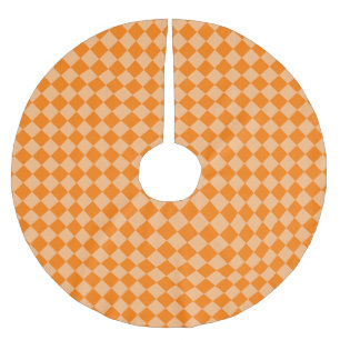 Jupon De Sapin En Polyester Brossé Motif diamant Orange Checker