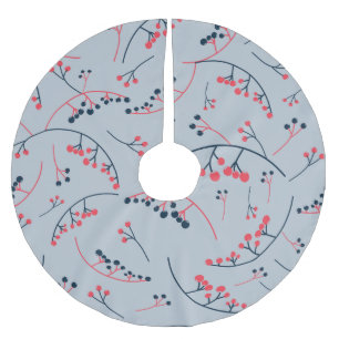 Jupon De Sapin En Polyester Brossé Motif d'illustration des baies rouges modernes