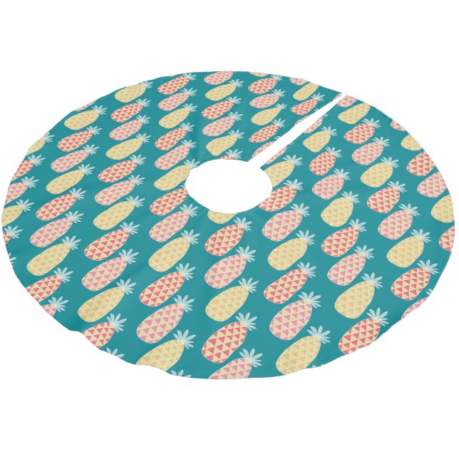 Jupon De Sapin En Polyester Brossé Motif Doodle d'ananas (Angle)