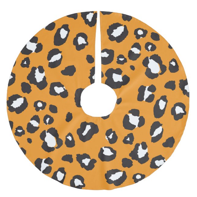 Jupon De Sapin En Polyester Brossé Motif Empreinte de léopard classique (Devant)