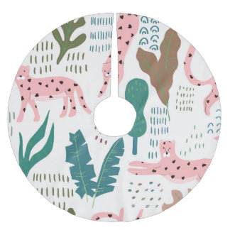 Jupon De Sapin En Polyester Brossé Motif, empreinte de léopard, vintage.