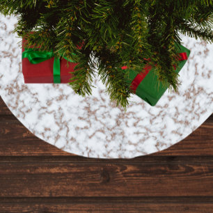 Jupon De Sapin En Polyester Brossé Motif en marbre doré Rose tendance