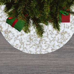 Jupon De Sapin En Polyester Brossé Motif en marbre tendance Faux Gold
