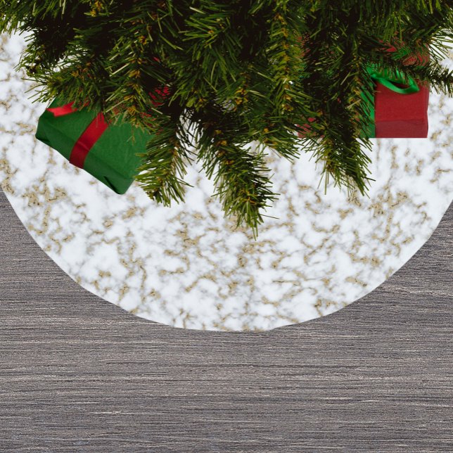 Jupon De Sapin En Polyester Brossé Motif en marbre tendance Faux Gold (Créateur téléchargé)