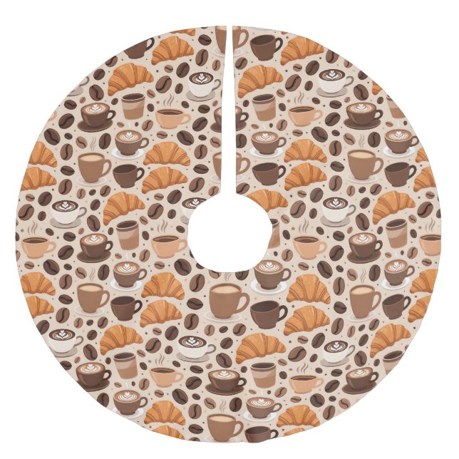 Jupon De Sapin En Polyester Brossé Motif esthétique de café moderne (Devant)