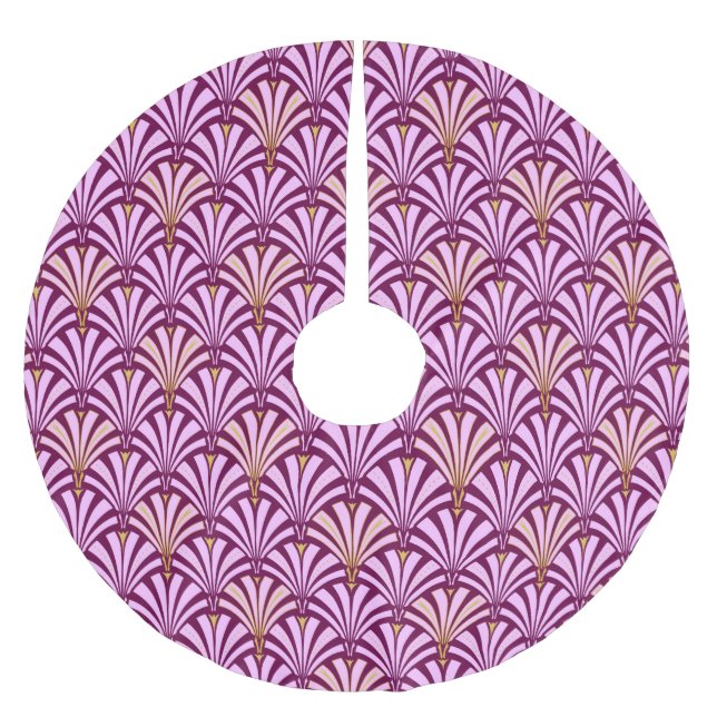 Jupon De Sapin En Polyester Brossé Motif éventail Art déco - orchidée et violet (Devant)