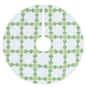 Jupon De Sapin En Polyester Brossé Motif Feuille, Motif De Feuilles, Feuilles Verts
