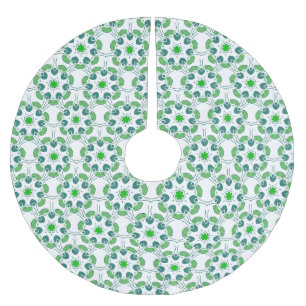 Jupon De Sapin En Polyester Brossé Motif Feuille, Motif De Feuilles, Feuilles Verts