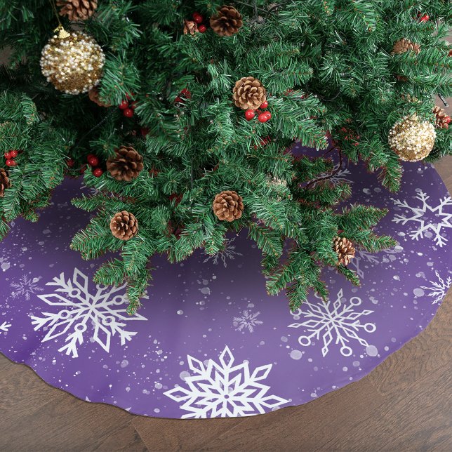 Jupon De Sapin En Polyester Brossé Motif Flocons de Neige Violets Magique Vacances d' (Créateur téléchargé)