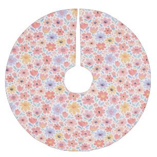 Jupon De Sapin En Polyester Brossé Motif floral abstrait moderne