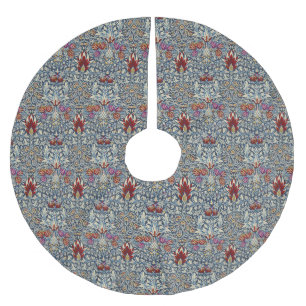 Jupon De Sapin En Polyester Brossé Motif floral indigo vintage de William Morris