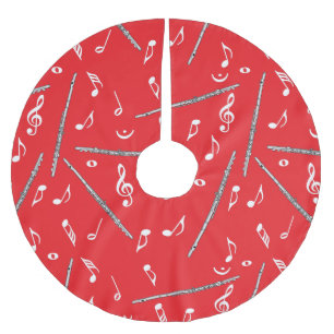 Jupon De Sapin En Polyester Brossé Motif Flute Music Note