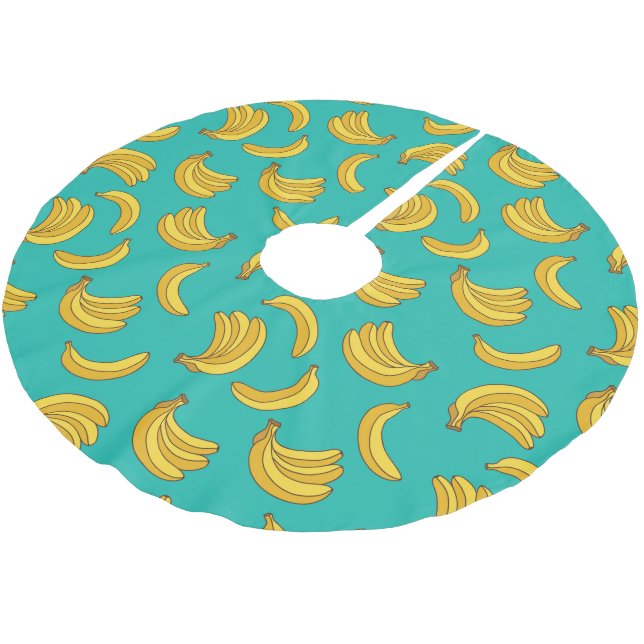 Jupon De Sapin En Polyester Brossé Motif Fruit Banana (Angle)