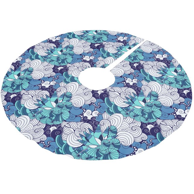 Jupon De Sapin En Polyester Brossé Motif funky Seashell (Angle)