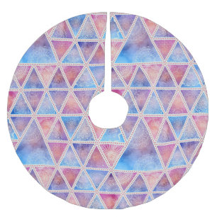 Jupon De Sapin En Polyester Brossé Motif géométrique