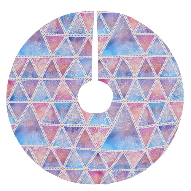 Jupon De Sapin En Polyester Brossé Motif géométrique (Devant)