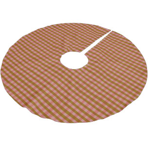 Jupon De Sapin En Polyester Brossé Motif géométrique à carreaux automnal rustique