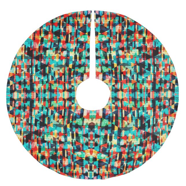 Jupon De Sapin En Polyester Brossé Motif géométrique abstrait (Devant)