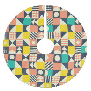 Jupon De Sapin En Polyester Brossé Motif géométrique coloré sans couture