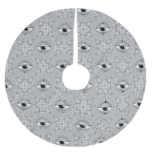 Jupon De Sapin En Polyester Brossé Motif géométrique noir/blanc