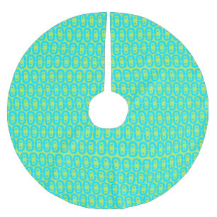 Jupon De Sapin En Polyester Brossé Motif géométrique turquoise et vert lime