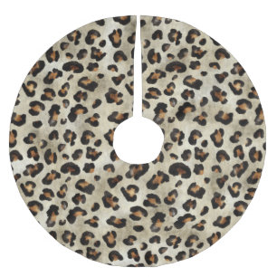 Jupon De Sapin En Polyester Brossé Motif imprimé animal léopard guépard beige marron