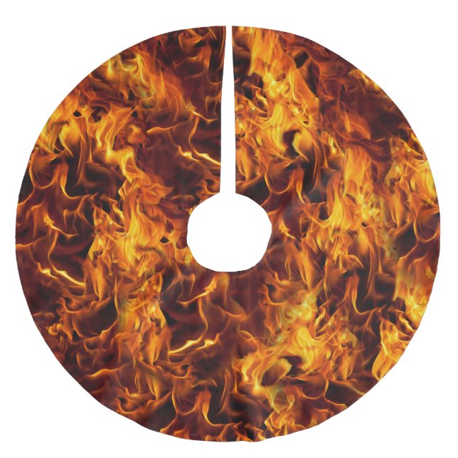 Jupon De Sapin En Polyester Brossé Motif incendie et flamme (Devant)