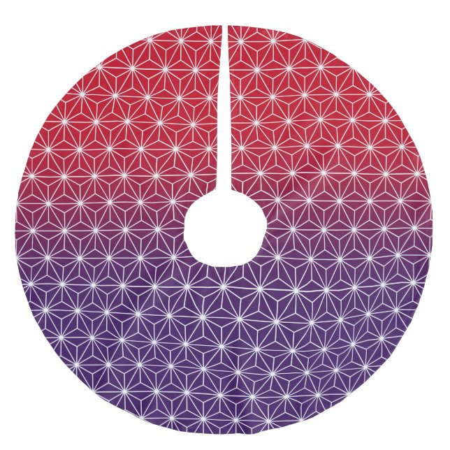 Jupon De Sapin En Polyester Brossé Motif japonais étoile traditionnel rouge & violet (Devant)