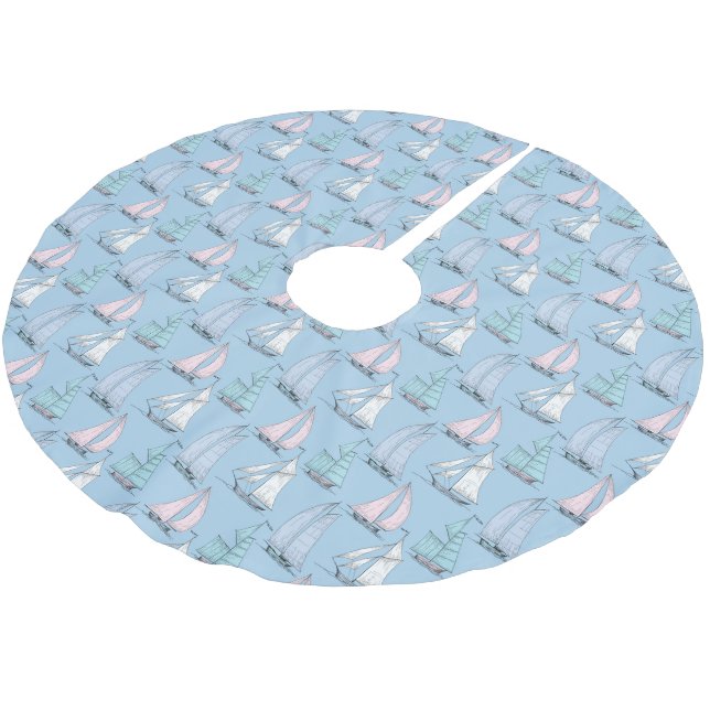 Jupon De Sapin En Polyester Brossé Motif Monogramme Cute (Angle)