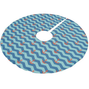 Jupon De Sapin En Polyester Brossé Motif nautique de Chevron